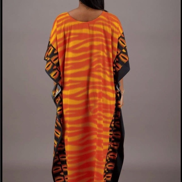 Orange zebra print kaftan - Picture 2 of 3
